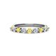 1 - Venice 2.70 mm Round Yellow Sapphire and Diamond 9 Stone Wedding Band 