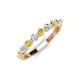 3 - Venice 2.70 mm Round Yellow Sapphire and Diamond 9 Stone Wedding Band 
