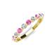 3 - Venice 2.70 mm Round Pink Sapphire and Diamond 9 Stone Wedding Band 