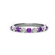 1 - Venice 2.70 mm Round Amethyst and Diamond 9 Stone Wedding Band 