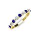 3 - Venice 2.70 mm Round Blue Sapphire and Diamond 9 Stone Wedding Band 