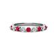 1 - Venice 2.70 mm Round Ruby and Diamond 9 Stone Wedding Band 
