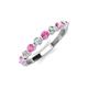 3 - Venice 2.70 mm Round Pink Sapphire and Diamond 9 Stone Wedding Band 