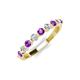 3 - Venice 2.70 mm Round Amethyst and Diamond 9 Stone Wedding Band 