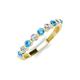 3 - Venice 2.70 mm Round Blue Topaz and Diamond 9 Stone Wedding Band 