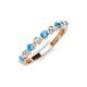 3 - Venice 2.70 mm Round Blue Topaz and Diamond 9 Stone Wedding Band 