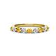 1 - Venice 2.70 mm Round Citrine and Diamond 9 Stone Wedding Band 
