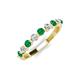 3 - Venice 2.70 mm Round Emerald and Diamond 9 Stone Wedding Band 