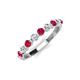 3 - Venice 2.70 mm Round Ruby and Diamond 9 Stone Wedding Band 