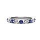 1 - Venice 3.00 mm Round Iolite and Diamond 9 Stone Wedding Band 