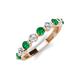 3 - Venice 3.00 mm Round Emerald and Diamond 9 Stone Wedding Band 