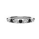 1 - Venice 3.00 mm Round Black and White Diamond 9 Stone Wedding Band 