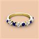 2 - Venice 3.00 mm Round Blue Sapphire and Diamond 9 Stone Wedding Band 