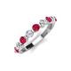 3 - Venice 3.00 mm Round Ruby and Diamond 9 Stone Wedding Band 