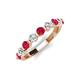 3 - Venice 3.00 mm Round Ruby and Diamond 9 Stone Wedding Band 