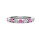 1 - Venice 3.00 mm Round Pink Sapphire and Diamond 9 Stone Wedding Band 