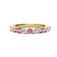 1 - Venice 3.00 mm Round Pink Sapphire and Diamond 9 Stone Wedding Band 