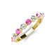 3 - Venice 3.00 mm Round Pink Sapphire and Diamond 9 Stone Wedding Band 