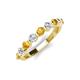 3 - Venice 3.00 mm Round Citrine and Diamond 9 Stone Wedding Band 