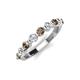 3 - Venice 3.00 mm Round Smoky Quartz and Diamond 9 Stone Wedding Band 