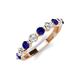 3 - Venice 3.00 mm Round Blue Sapphire and Diamond 9 Stone Wedding Band 