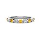 1 - Venice 3.00 mm Round Citrine and Diamond 9 Stone Wedding Band 