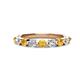 1 - Venice 3.00 mm Round Citrine and Diamond 9 Stone Wedding Band 