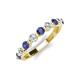 3 - Venice 3.00 mm Round Iolite and Diamond 9 Stone Wedding Band 