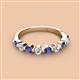 2 - Venice 3.00 mm Round Iolite and Diamond 9 Stone Wedding Band 