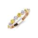 3 - Venice 3.00 mm Round Yellow Sapphire and Diamond 9 Stone Wedding Band 
