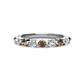 1 - Venice 3.00 mm Round Smoky Quartz and Diamond 9 Stone Wedding Band 