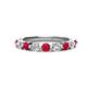 1 - Venice 3.00 mm Round Ruby and Diamond 9 Stone Wedding Band 