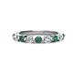 1 - Venice 3.00 mm Round Lab Created Alexandrite and Diamond 9 Stone Wedding Band 