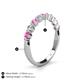 4 - Venice 2.70 mm Round Pink Sapphire and Diamond 9 Stone Wedding Band 