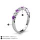 4 - Venice 2.70 mm Round Amethyst and Diamond 9 Stone Wedding Band 
