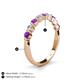 4 - Venice 2.70 mm Round Amethyst and Diamond 9 Stone Wedding Band 