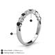 4 - Venice 2.70 mm Round Black and White Diamond 9 Stone Wedding Band 