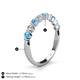 4 - Venice 2.70 mm Round Blue Topaz and Diamond 9 Stone Wedding Band 