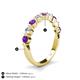 4 - Venice 3.00 mm Round Amethyst and Diamond 9 Stone Wedding Band 