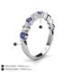 4 - Venice 3.00 mm Round Iolite and Diamond 9 Stone Wedding Band 