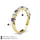 4 - Venice 3.00 mm Round Iolite and Diamond 9 Stone Wedding Band 