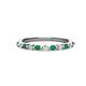 1 - Venice 2.00 mm Round Emerald and Lab Grown Diamond 11 Stone Wedding Band 