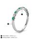 4 - Venice 2.00 mm Round Emerald and Lab Grown Diamond 11 Stone Wedding Band 