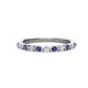 1 - Venice 2.00 mm Round Iolite and Lab Grown Diamond 11 Stone Wedding Band 