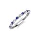 3 - Venice 2.00 mm Round Iolite and Lab Grown Diamond 11 Stone Wedding Band 