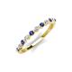 3 - Venice 2.00 mm Round Iolite and Lab Grown Diamond 11 Stone Wedding Band 