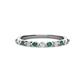 1 - Venice 2.00 mm Round Lab Created Alexandrite and Lab Grown Diamond 11 Stone Wedding Band 