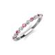 3 - Venice 2.00 mm Round Pink Tourmaline and Lab Grown Diamond 11 Stone Wedding Band 