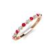 3 - Venice 2.00 mm Round Ruby and Lab Grown Diamond 11 Stone Wedding Band 