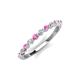 3 - Venice 2.00 mm Round Pink Sapphire and Lab Grown Diamond 11 Stone Wedding Band 
